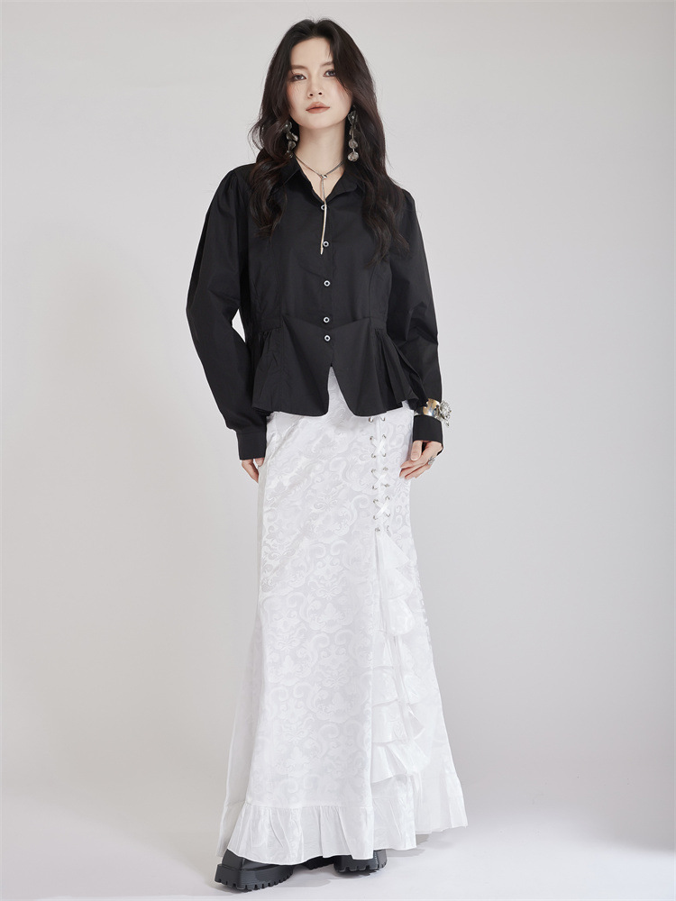 Waist Line Flare Short Shirt