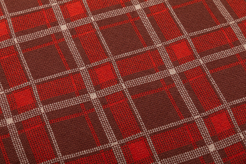 Plaid knit long skirt