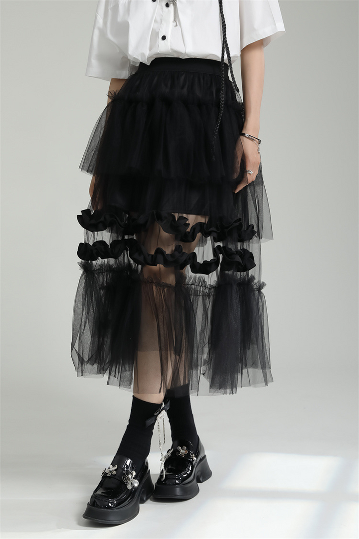 Tulle layered frill skirt
