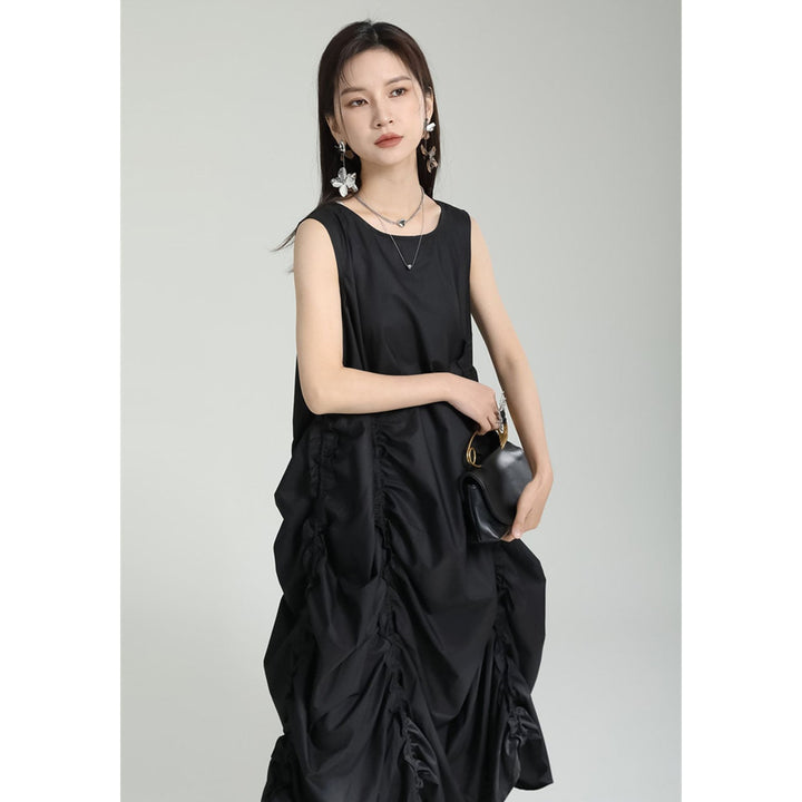 Volume Gathered Sleeveless Onepiece