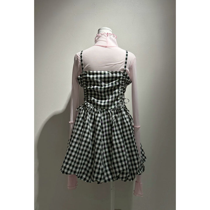 Shirring Tuck Balloon Mini Onepiece