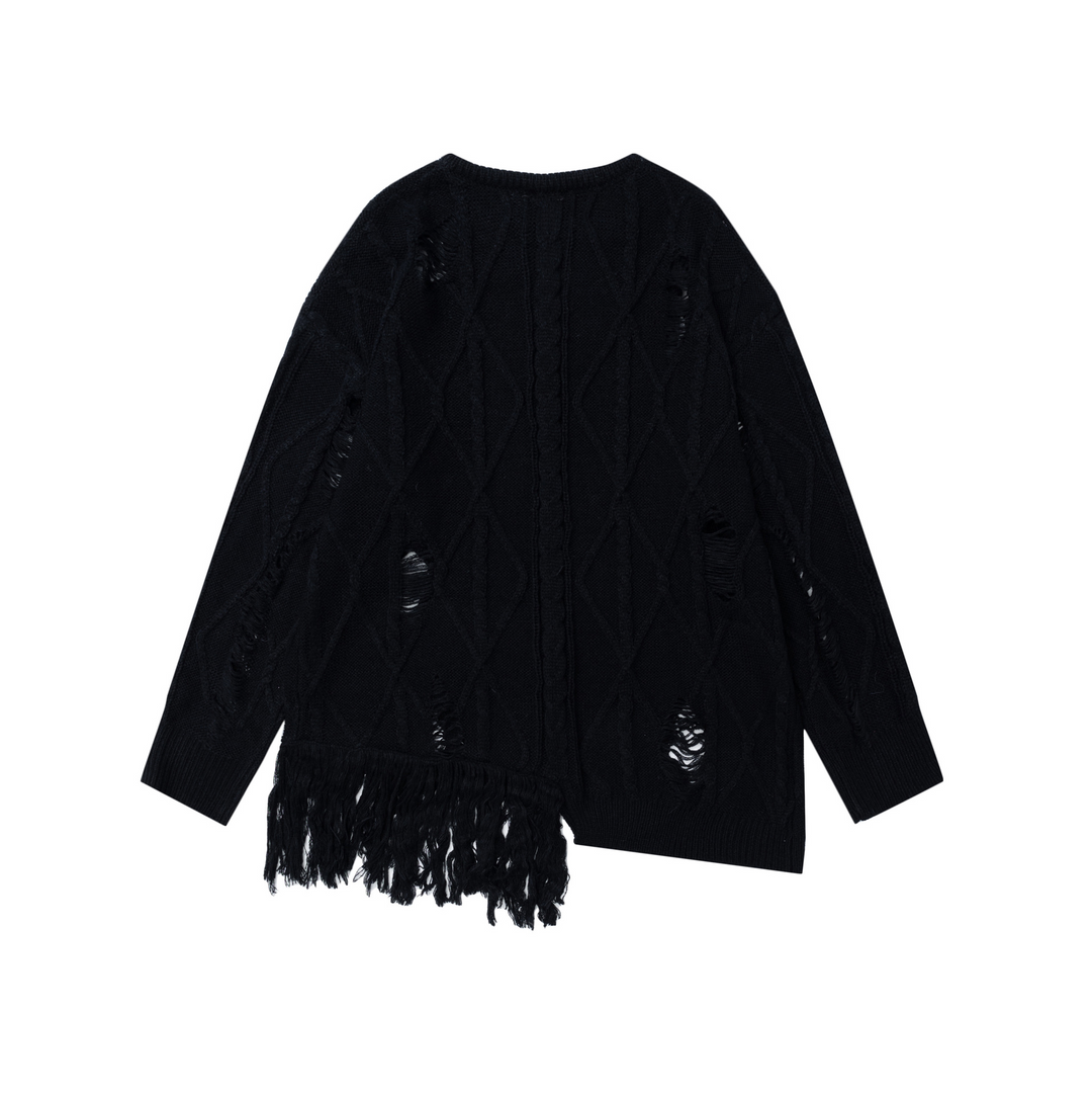 Butterfly Print Knit Pullover Sweater