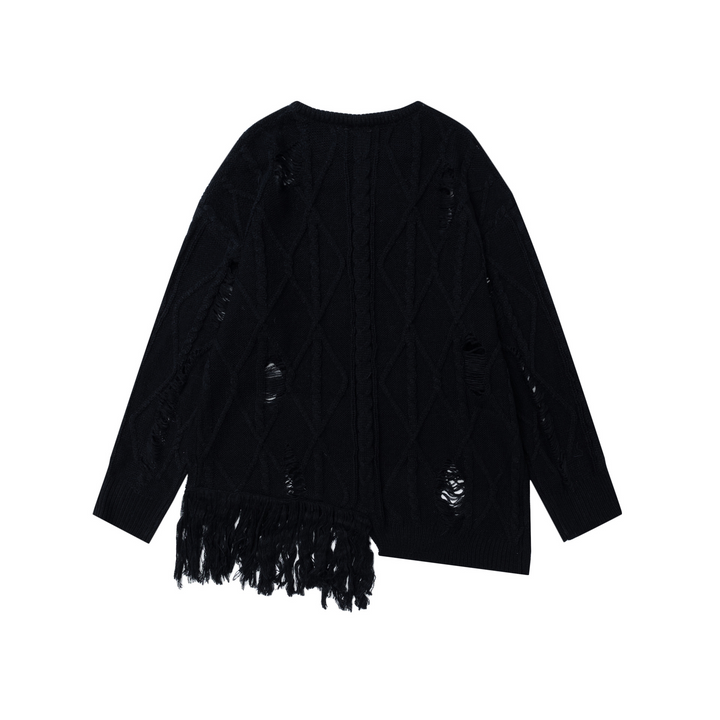 Butterfly Print Knit Pullover Sweater