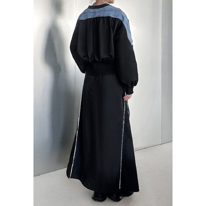 Denim Switching Waist Rib Jacket