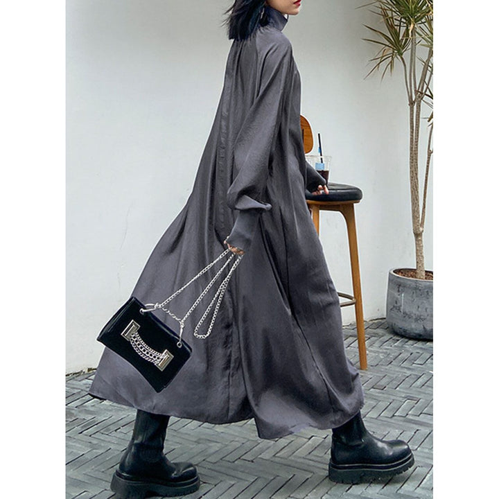 High Neck A-line Gathered Onepiece