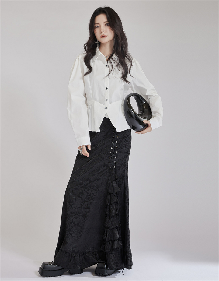 Waist Line Flare Short Shirt