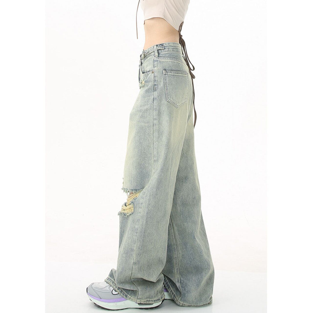 Baggy Silhouette Damage Denim Jeans