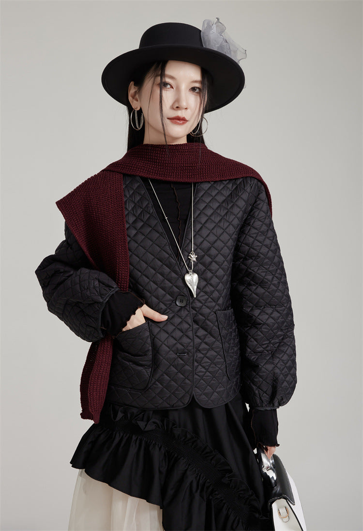 Loose Diamond Padded Jacket