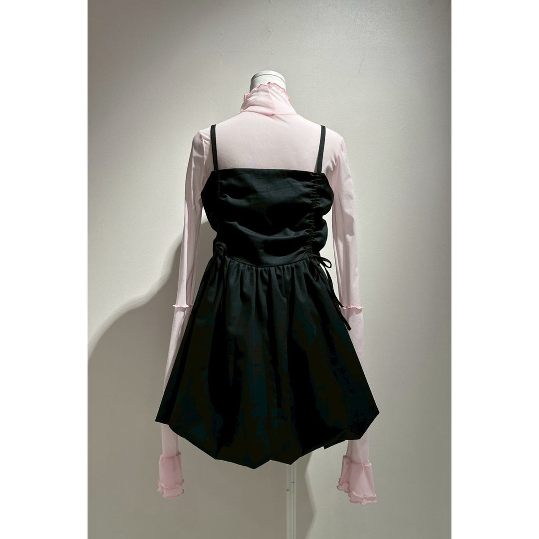 Shirring Tuck Balloon Mini Onepiece