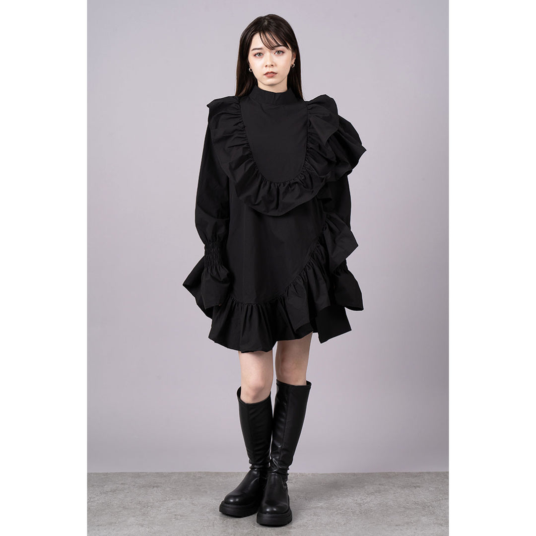 Asymmetry Shirring Tops