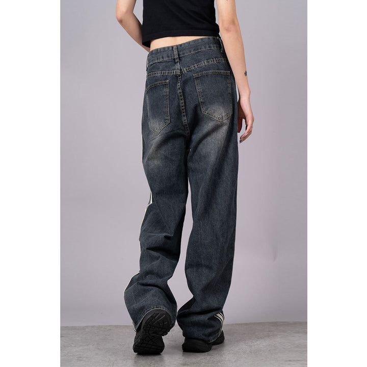 Side Lines Drawstring Denim Jeans