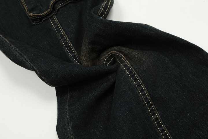 Fur washed flare denim pants