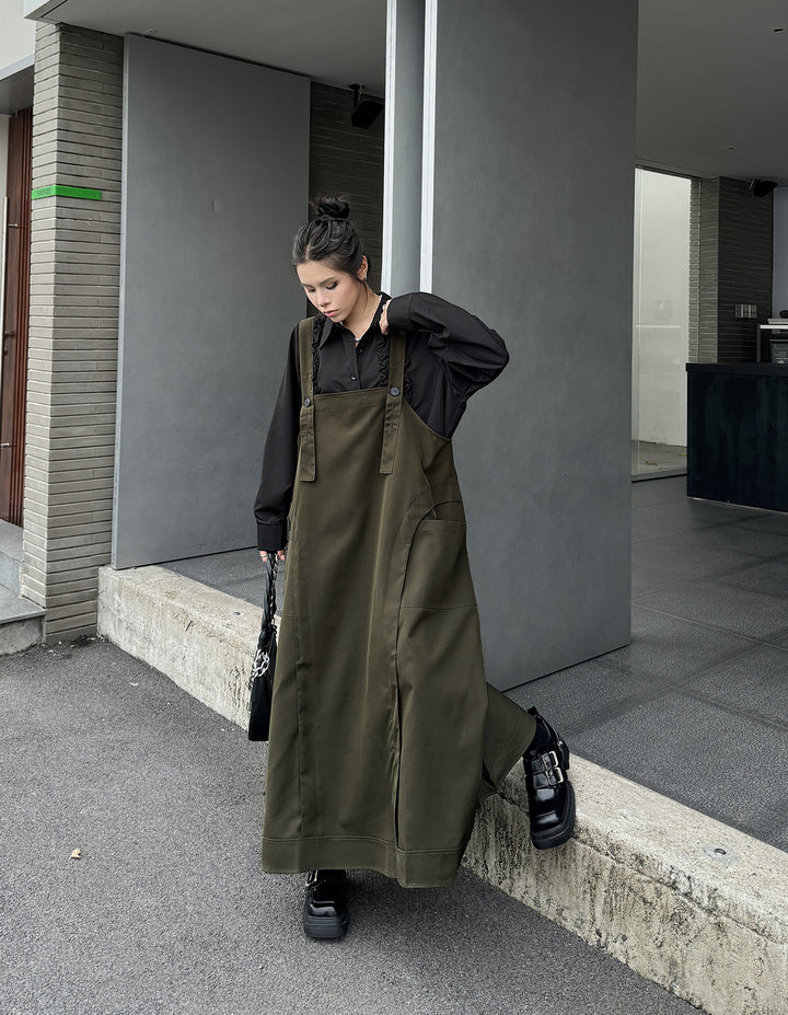 Workwear strap long dress