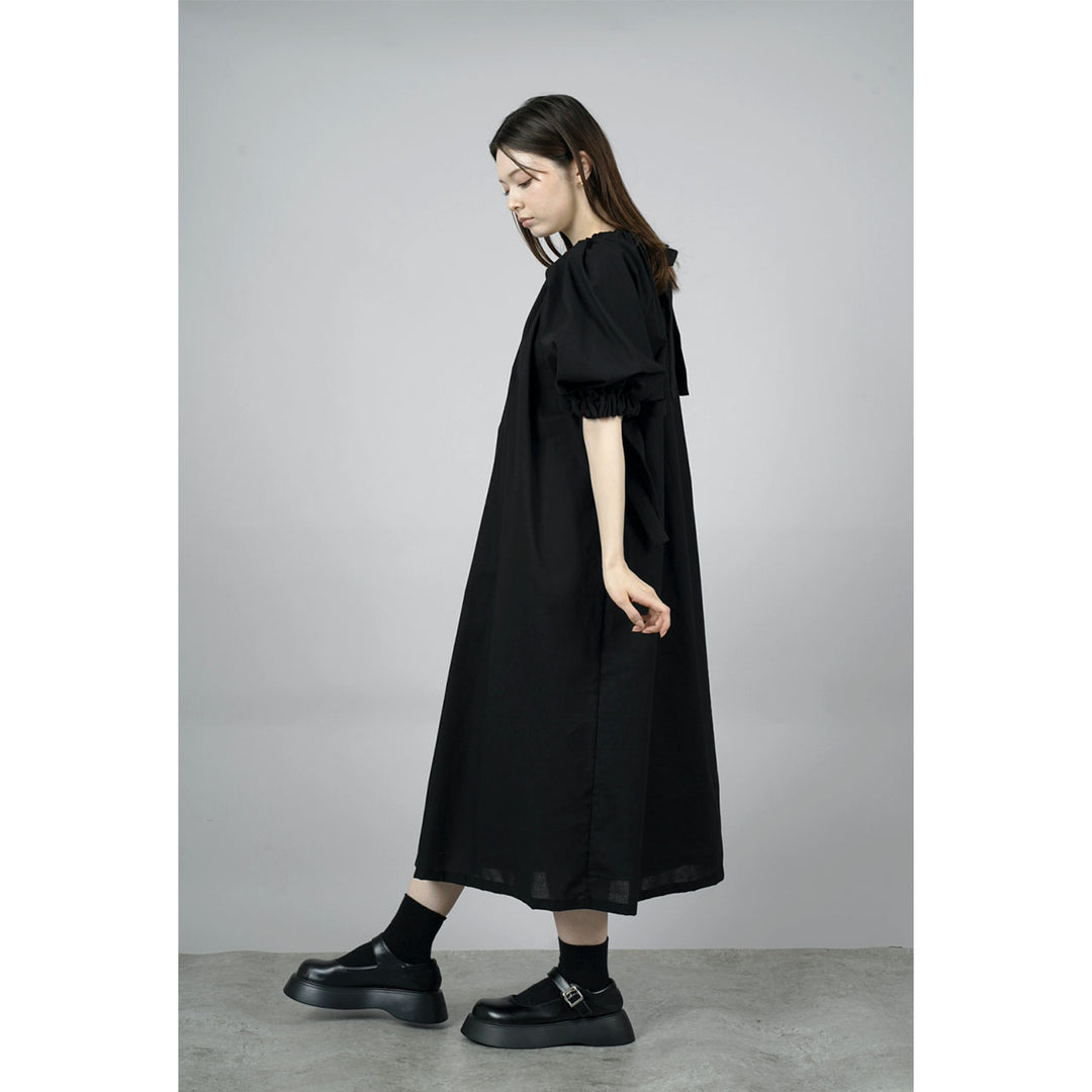 Gathered Shirring Long Onepiece