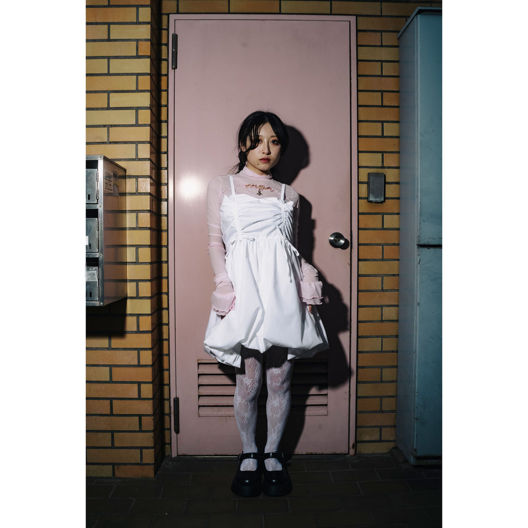 Shirring Tuck Balloon Mini Onepiece