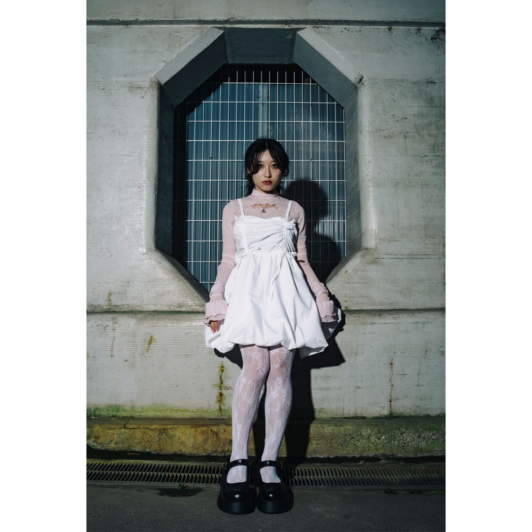 Shirring Tuck Balloon Mini Onepiece