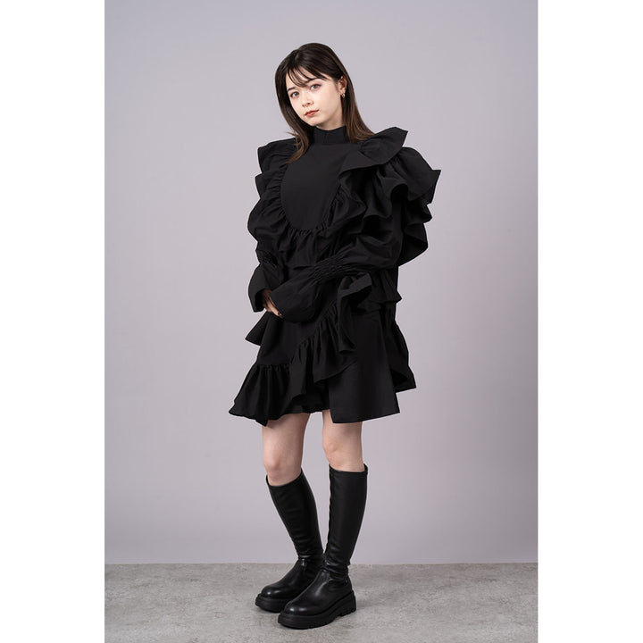 Asymmetry Shirring Tops