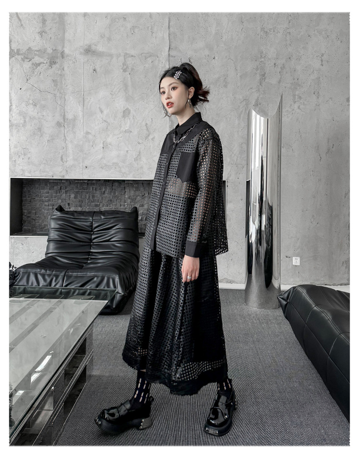 Mesh tops / mesh flare skirt