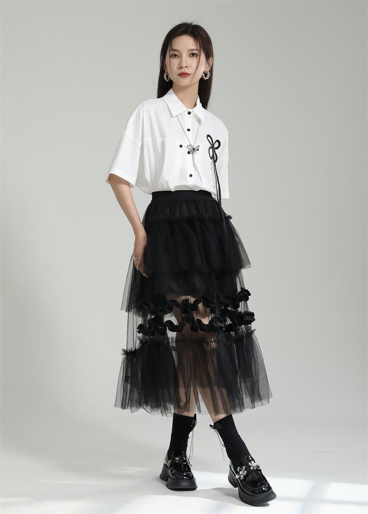 Tulle layered frill skirt