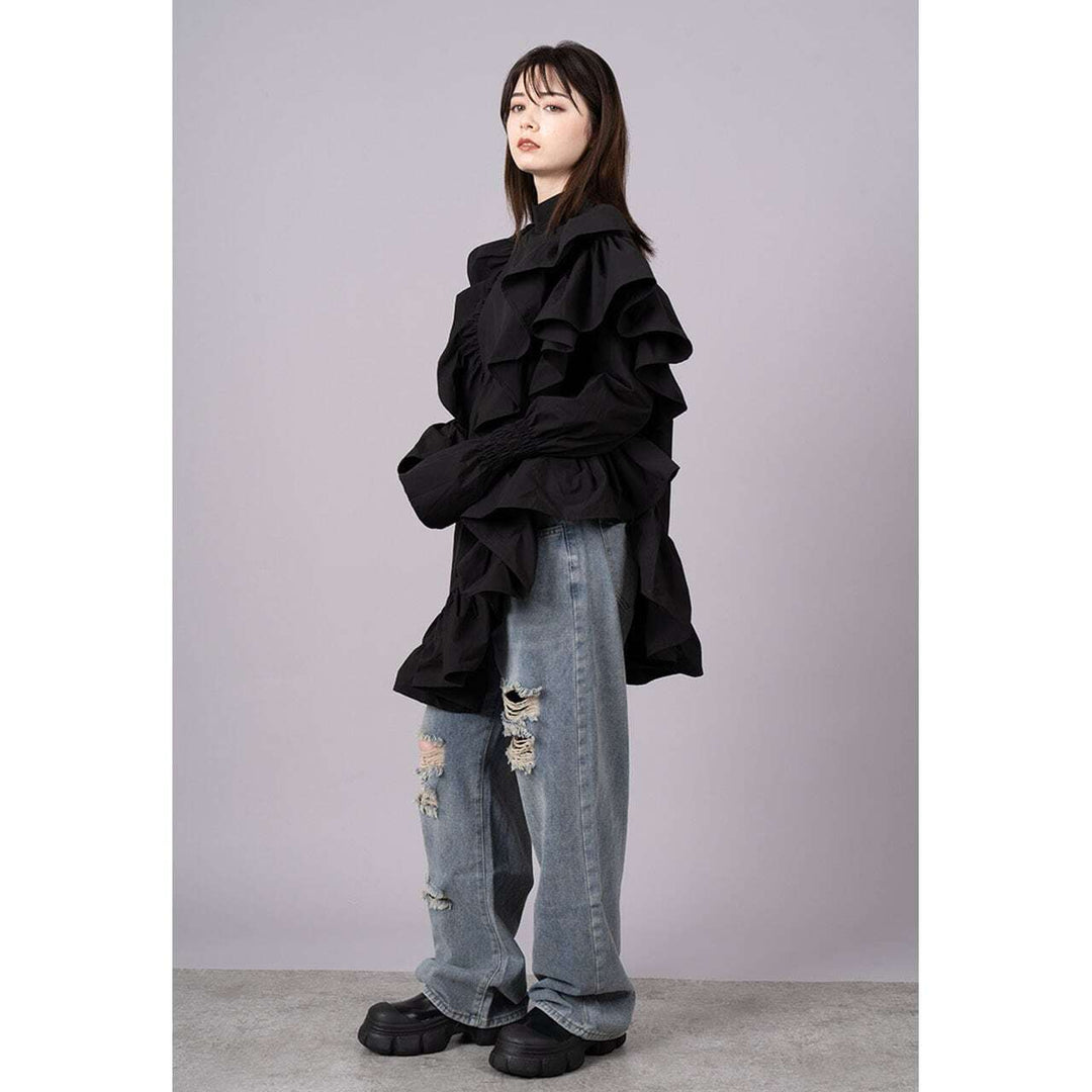 Cut Off Damage Denim Jeans