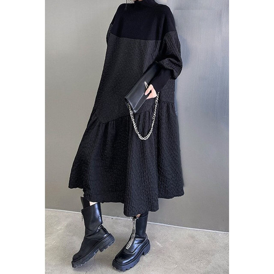 Knit Switching Tiered Onepiece