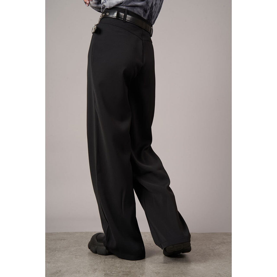 Diagonal Design Waist Straight Pants