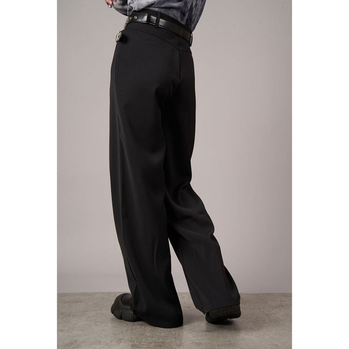 Diagonal Design Waist Straight Pants