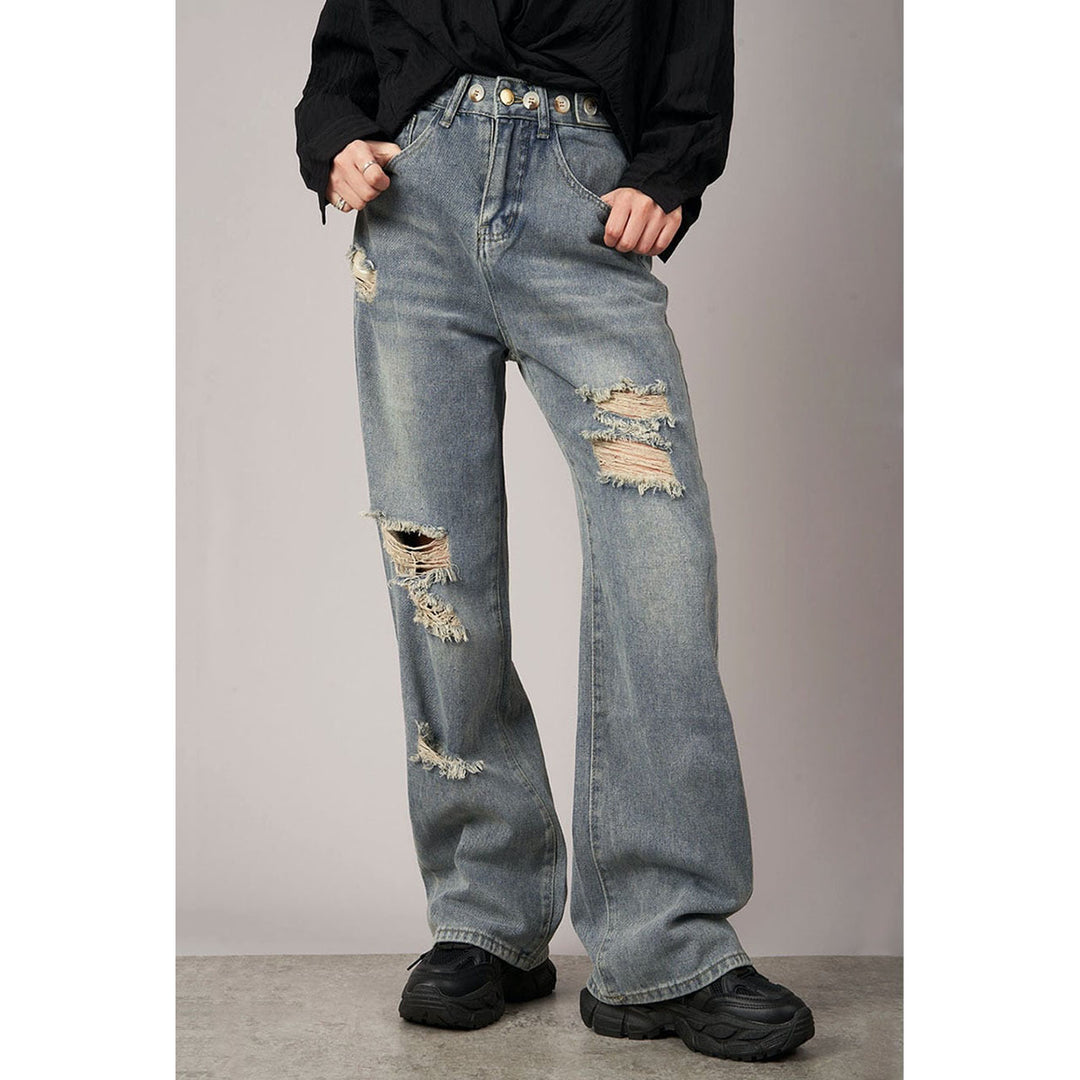 Cut Off Damage Denim Jeans