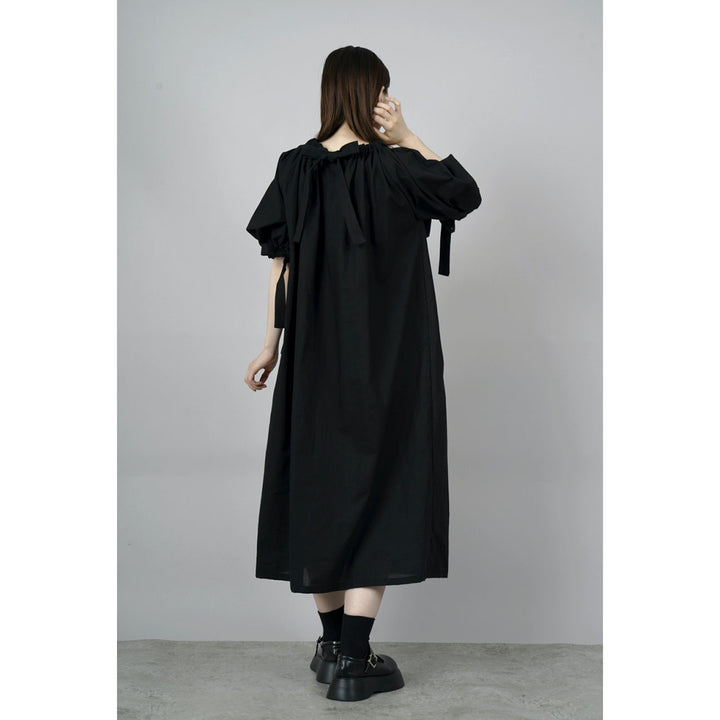 Gathered Shirring Long Onepiece