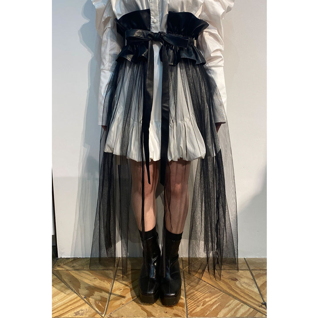 PU Leather Tulle Belt