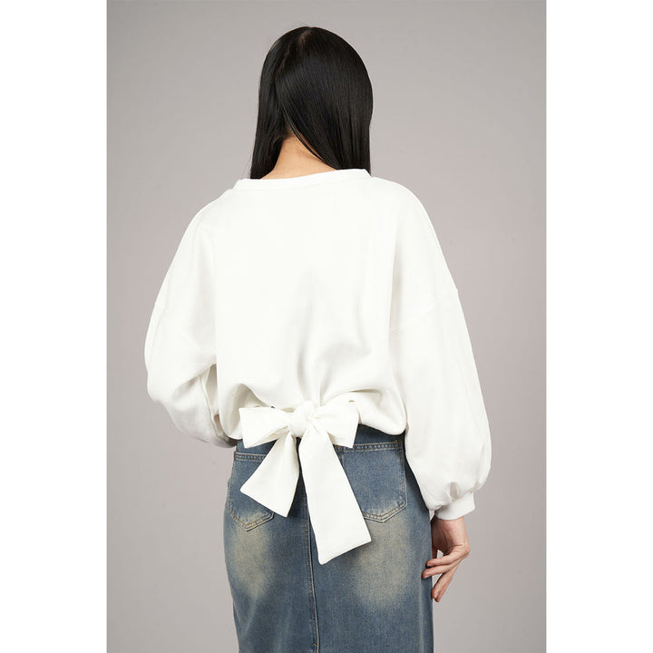 Back Ribbon Pullover