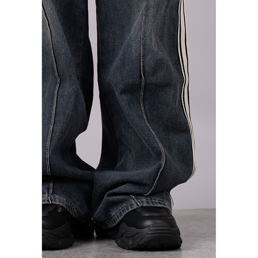 Side Lines Drawstring Denim Jeans