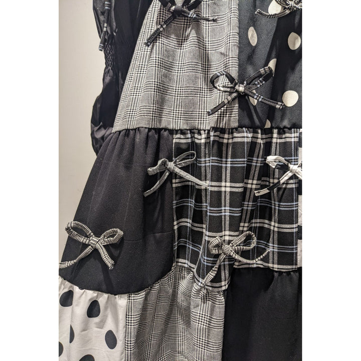 Patchwork Tiered Ribbon Onepiece