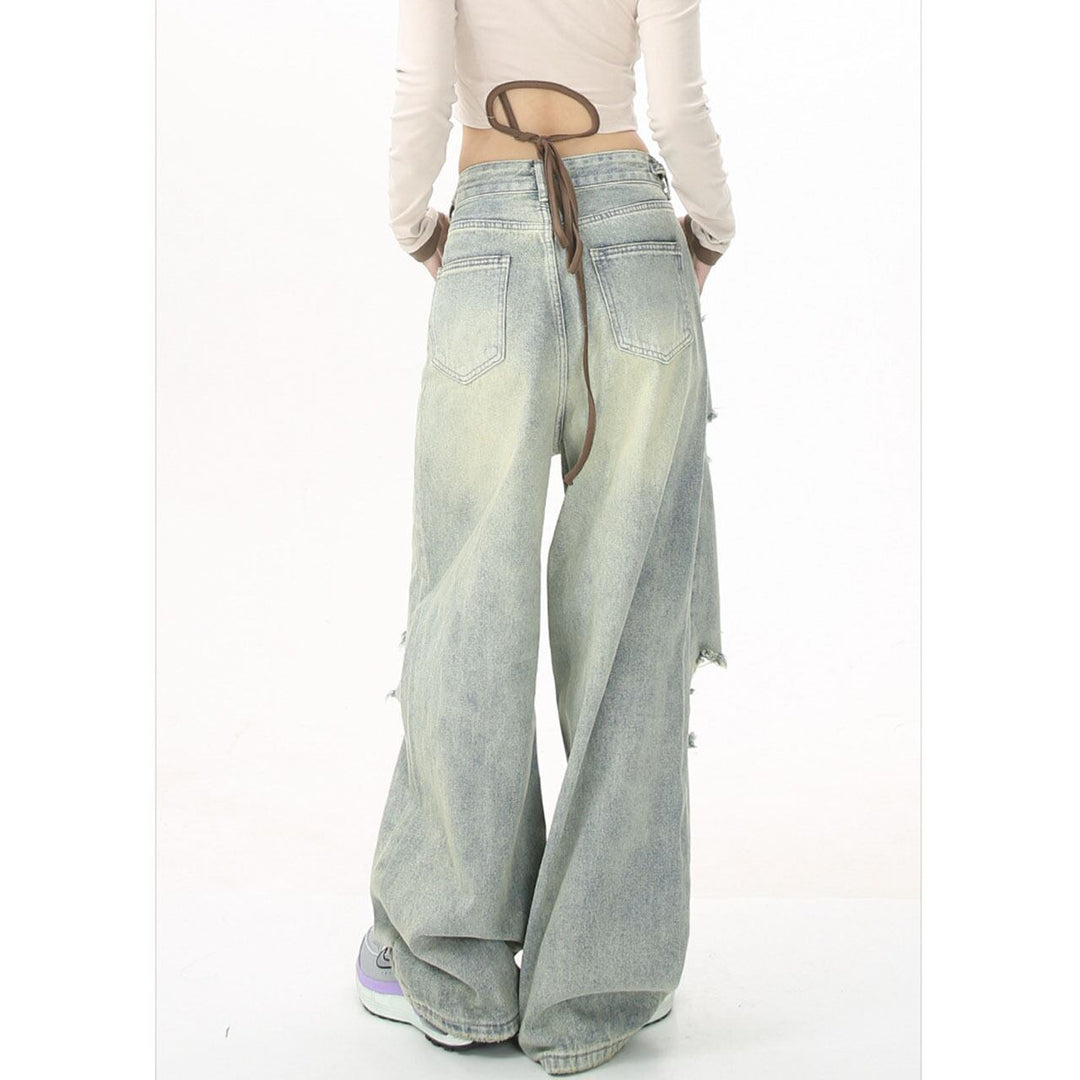 Baggy Silhouette Damage Denim Jeans