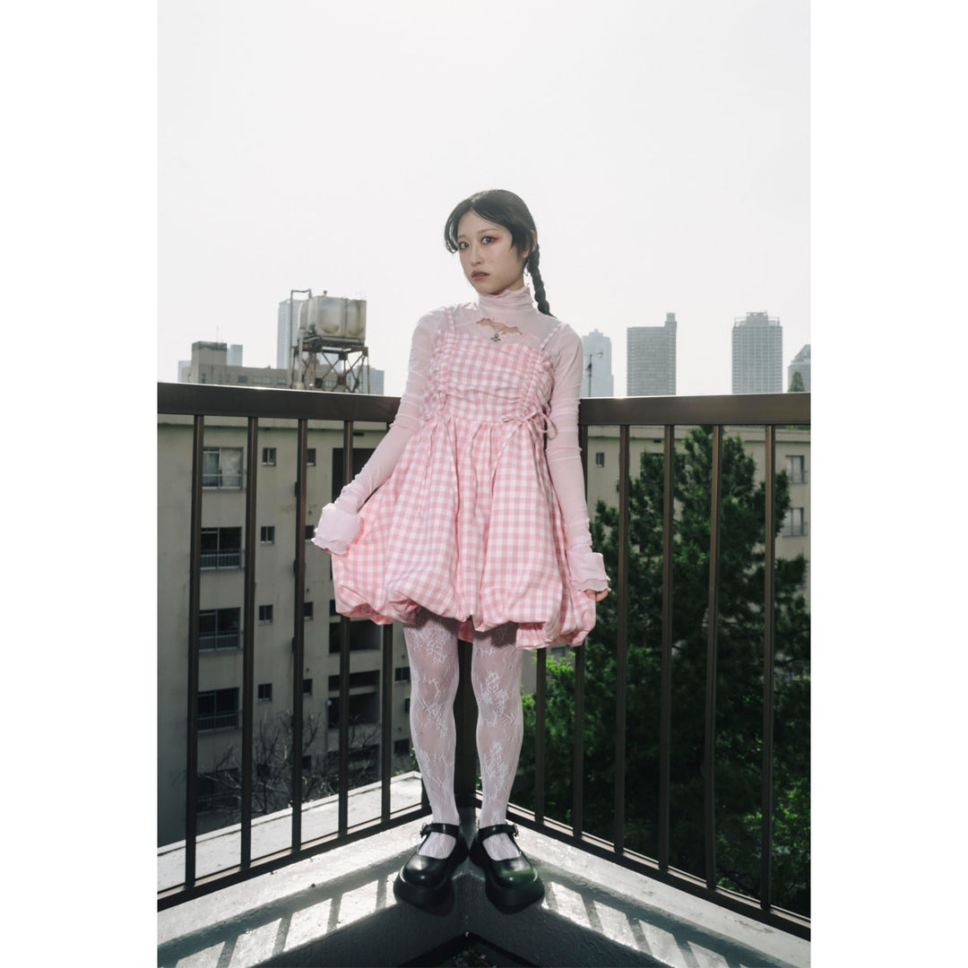 Shirring Tuck Balloon Mini Onepiece