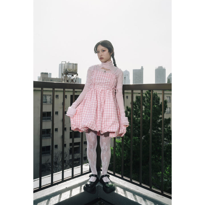 Shirring Tuck Balloon Mini Onepiece