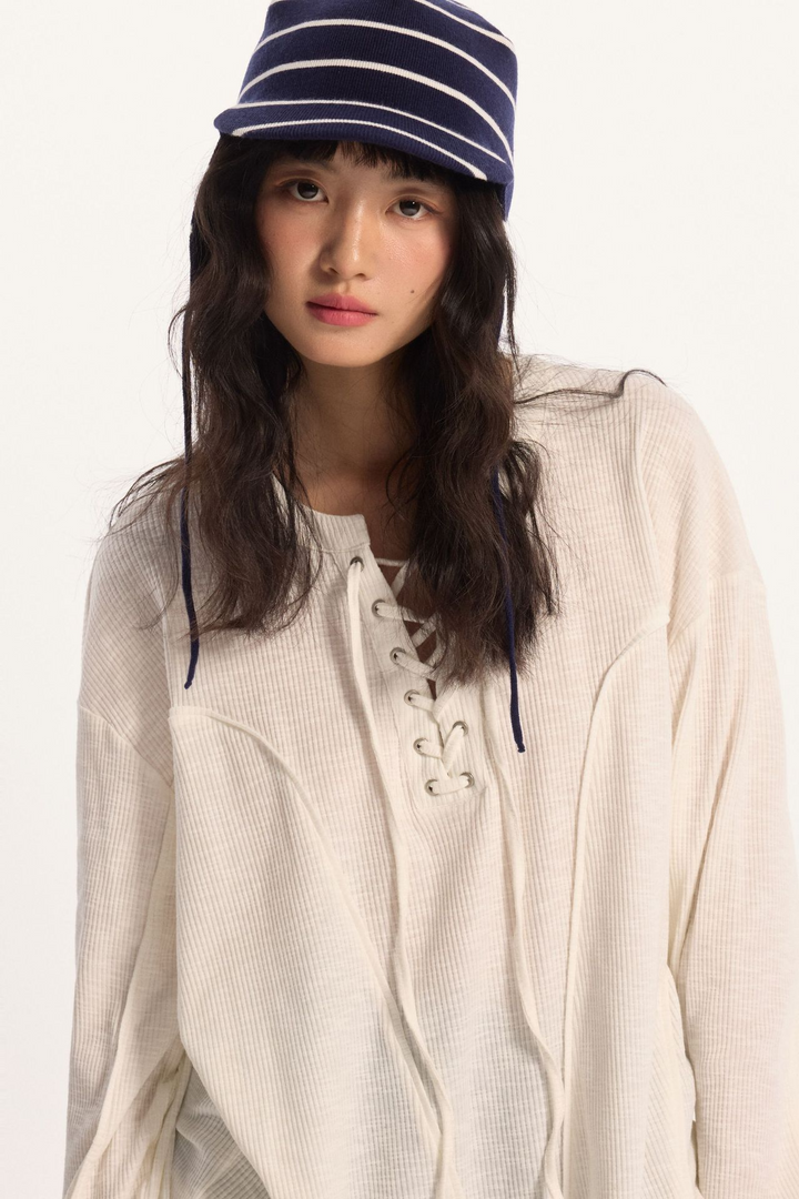 Lace-up Sleeve T-shirt