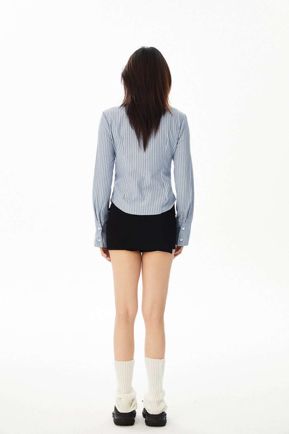 Embroidered Stripe Long Sleeve Shirt