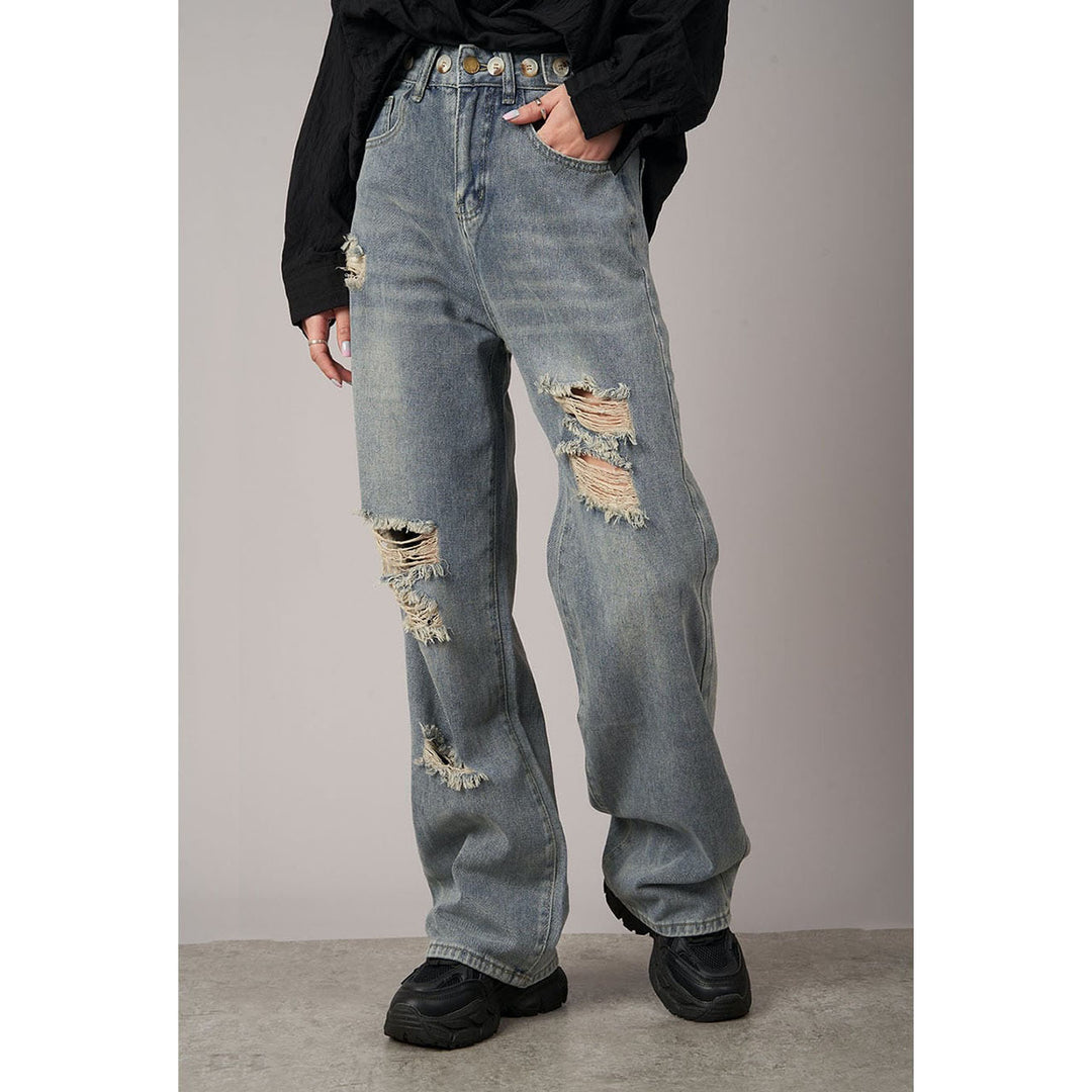 Cut Off Damage Denim Jeans