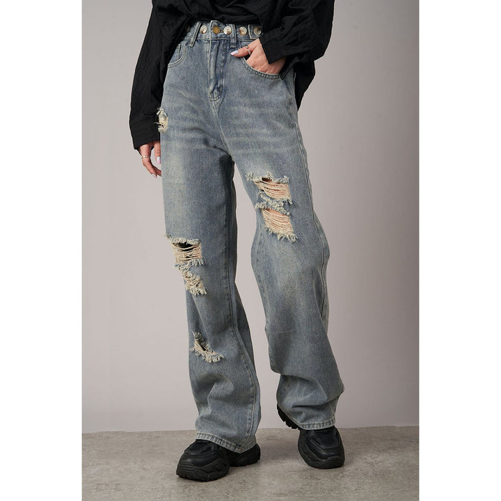 Cut Off Damage Denim Jeans