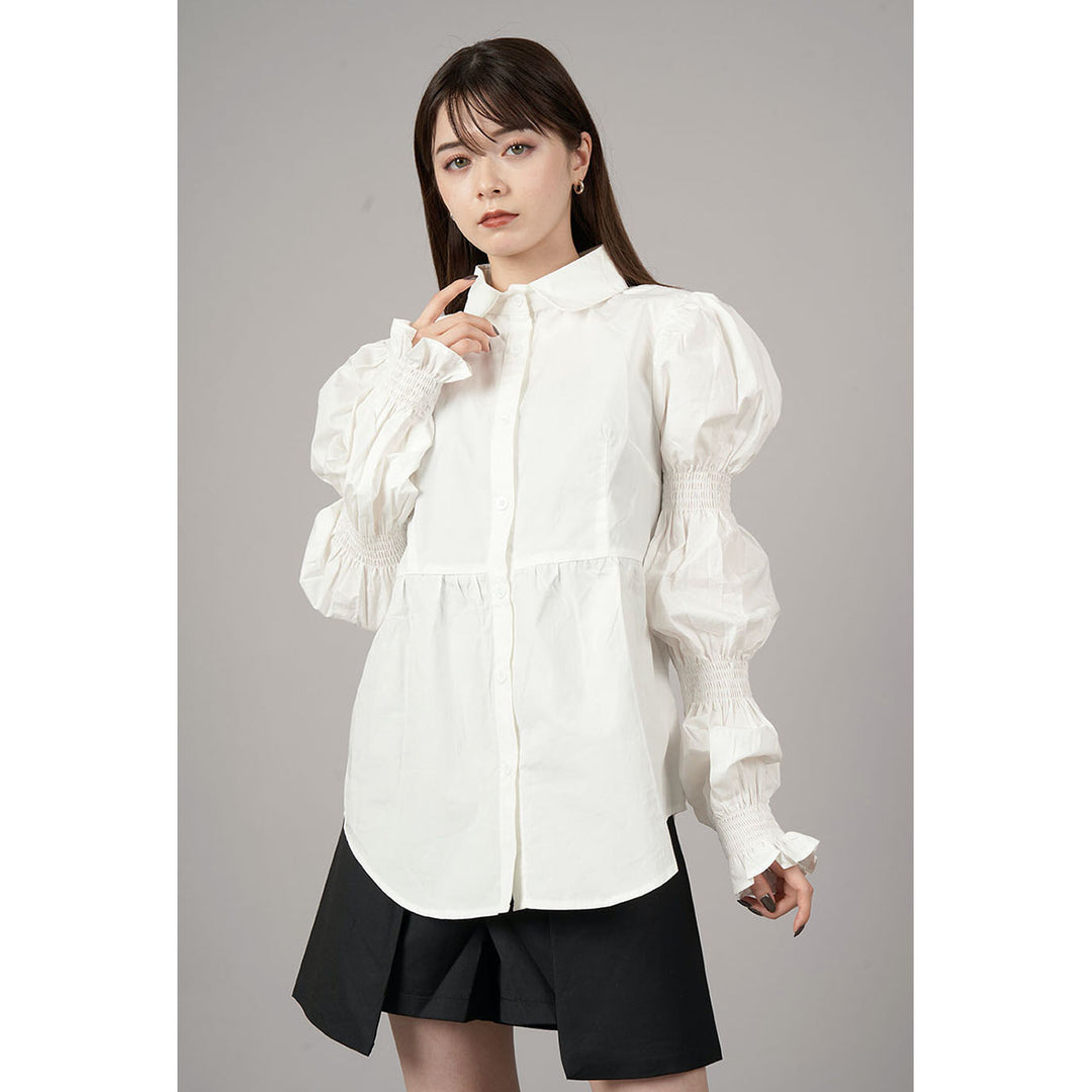 Shirring Virago Sleeve Tops