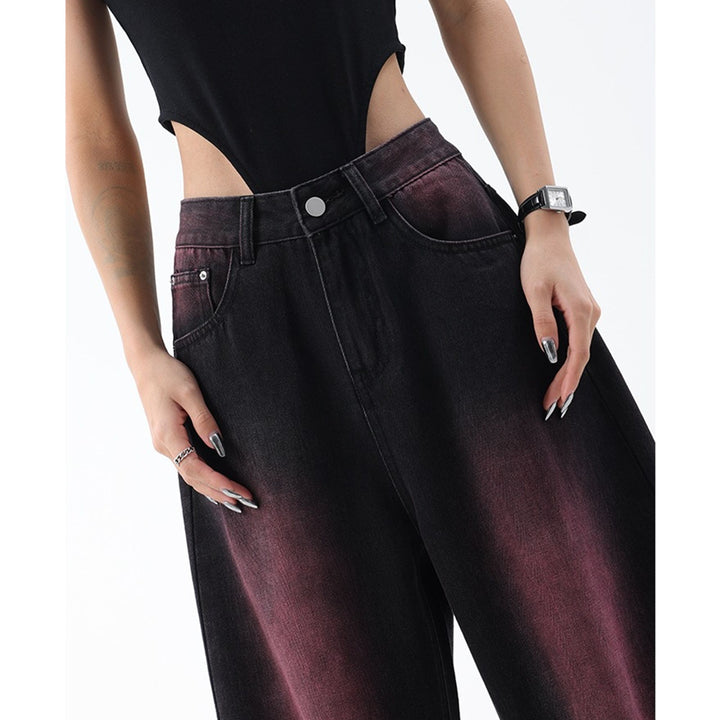 Neon Color Black Denim Jeans