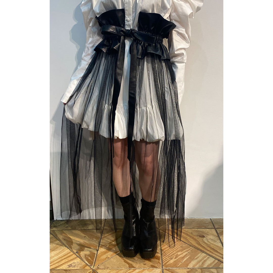 PU Leather Tulle Belt