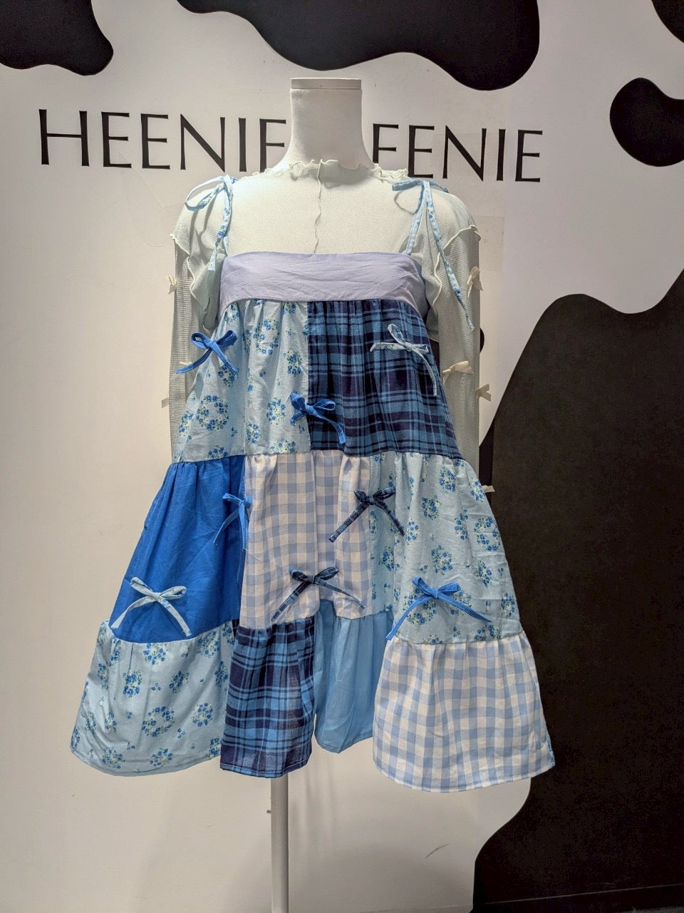 Patchwork Tiered Ribbon Onepiece