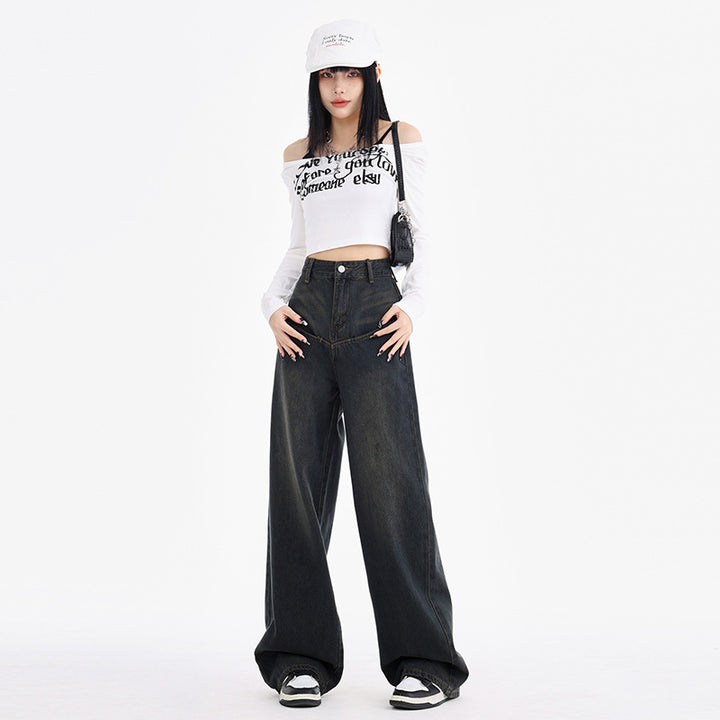 Loose and slim fit wide-leg pants