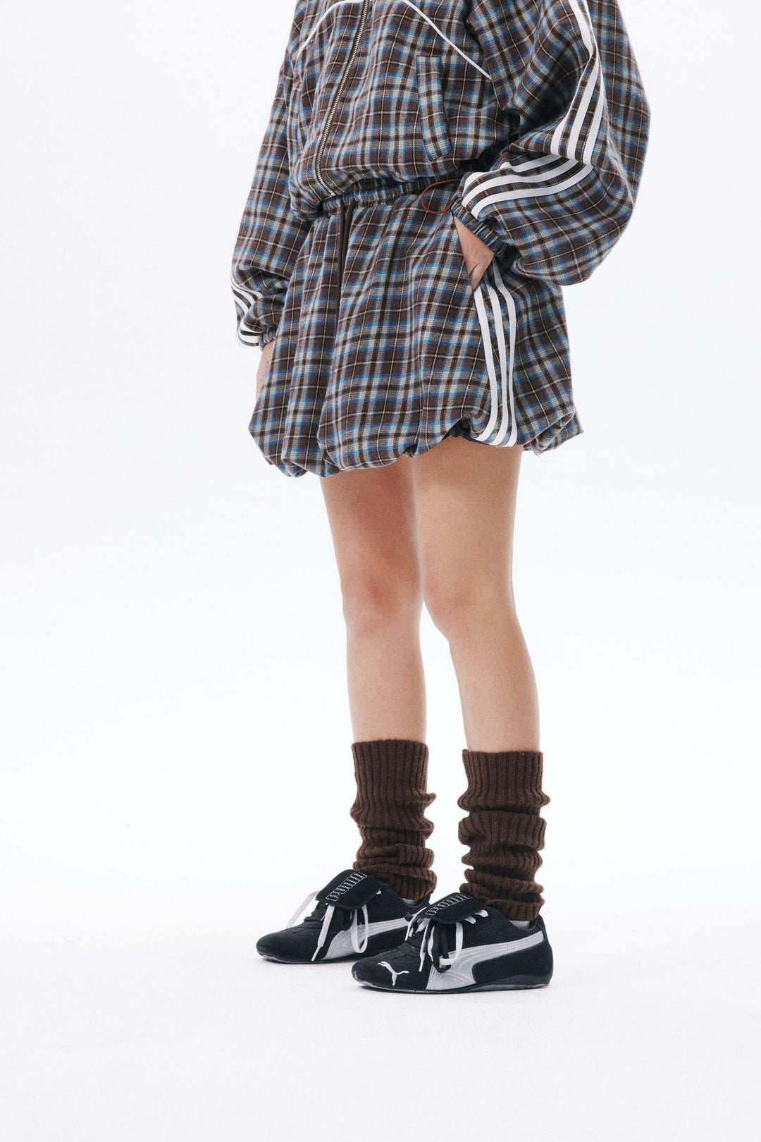 Plaid line skirt