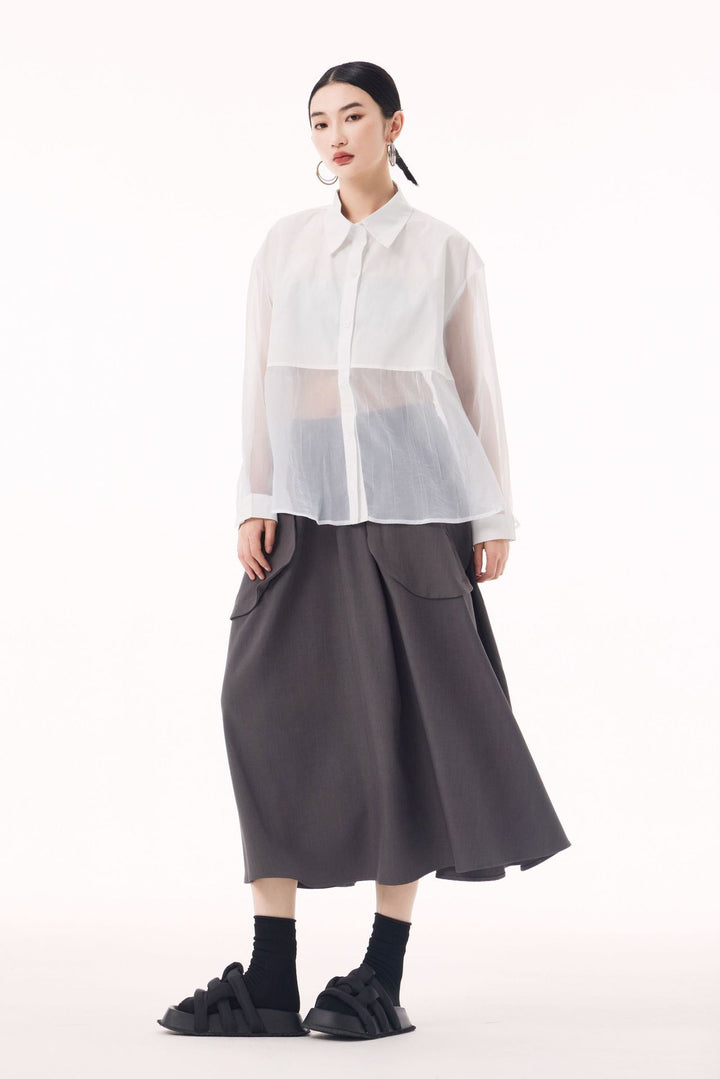 Sheer loose shirt