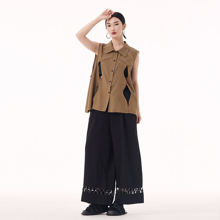 Sleeveless unique vest shirt