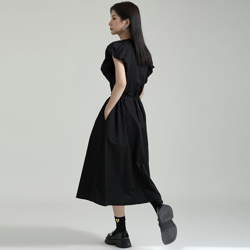 Gathered Sleeve Flare Onepiece