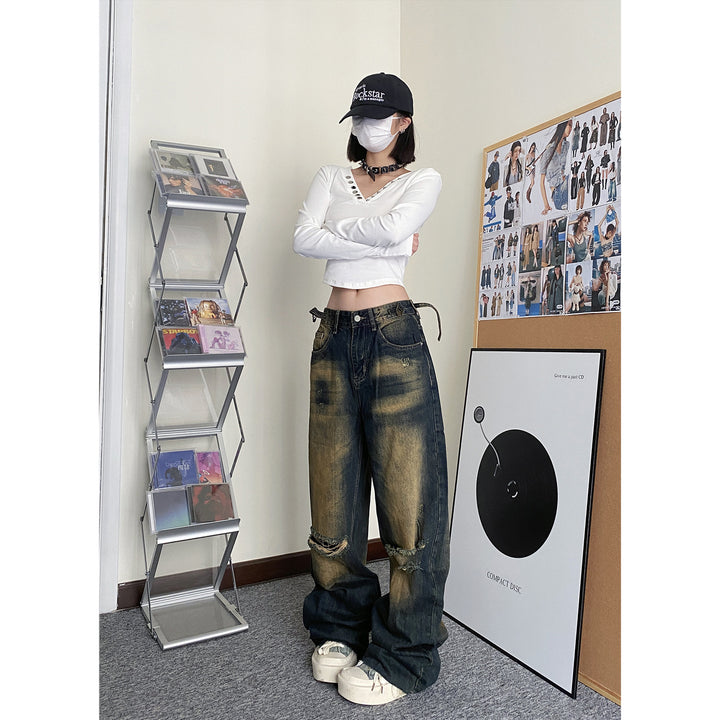 Street ripped distressed pants